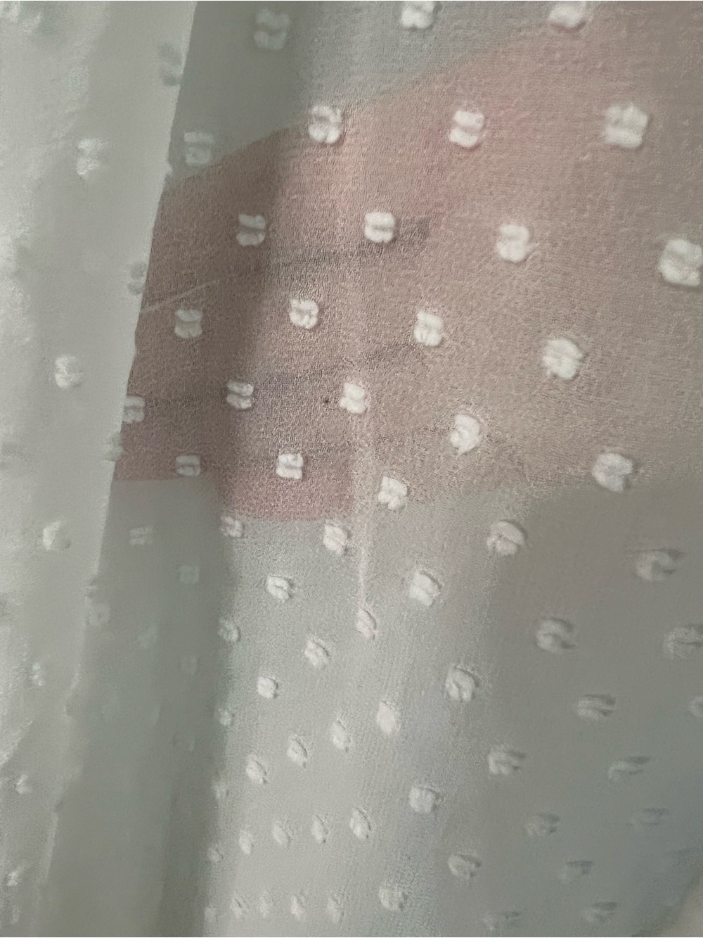 Adrianna Papell Ivory Swiss Dot Tie-Neck Blouse NWT - Picture 7 of 8